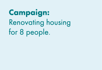 Campaign: Renovating housing for 8 people. 