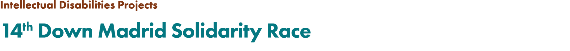 Intellectual Disabilities Projects 14th Down Madrid Solidarity Race 