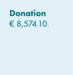 Donation € 8,574.10. 