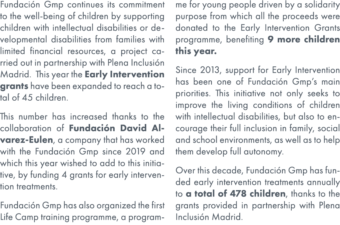 Fundaci n Gmp continues its commitment to the well being of children by supporting children with intellectual disabil...