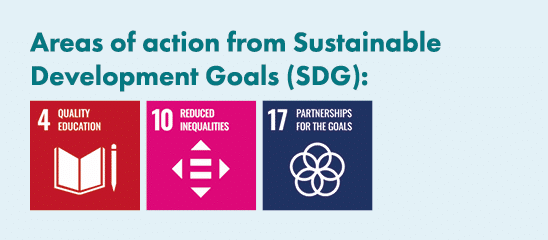 Areas of action from Sustainable Development Goals (SDG): ￼ ￼ ￼