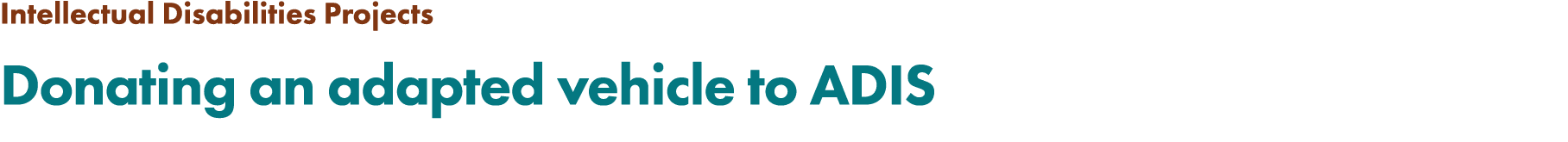 Intellectual Disabilities Projects Donating an adapted vehicle to ADIS