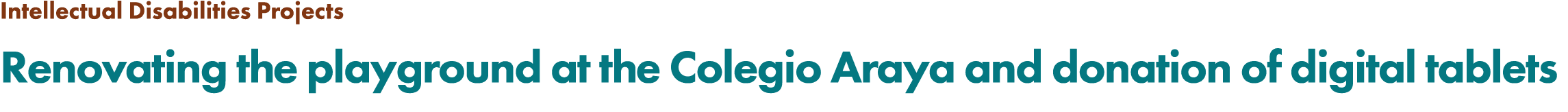 Intellectual Disabilities Projects Renovating the playground at the Colegio Araya and donation of digital tablets