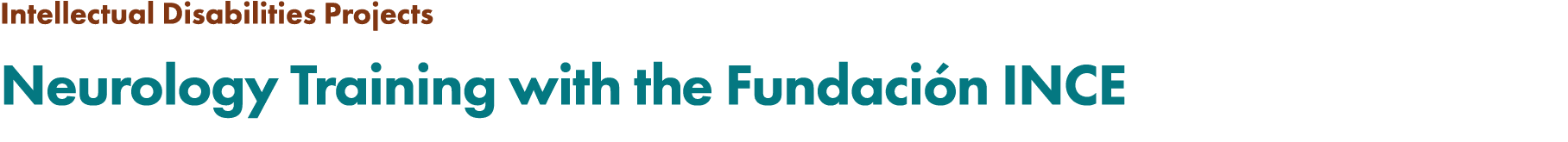 Intellectual Disabilities Projects Neurology Training with the Fundaci n INCE