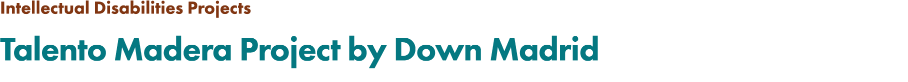 Intellectual Disabilities Projects Talento Madera Project by Down Madrid