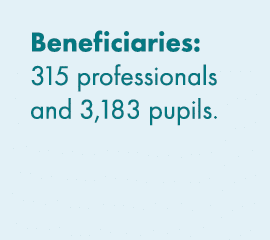 Beneficiaries: 315 professionals and 3,183 pupils. 